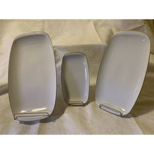 Set 0f 3 Rosenthal Serving Plates, White with Gold rim